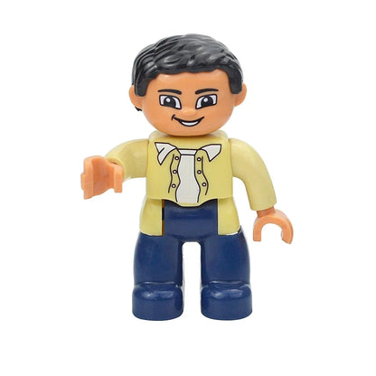 Figures Dolls Big Size Building Blocks Family Action Workers Doctor Police Farmer Compatible Large Bricks Duploes Kid Toys