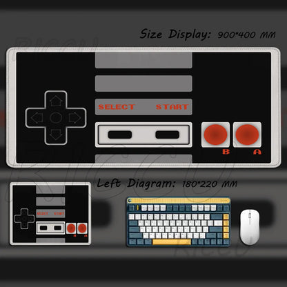 Retro Game Controller Mouse Pad Large Gamer Mat HD Anti-Slip Rubber XXL Desk Mat Office Computer Lock Edge Mousepad Gaming Rug