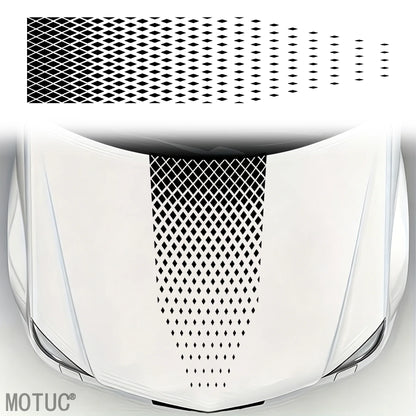 Diamond Rhombus Mesh Engine Hood Sticker Universal Car Hood Decal Self‑Adhesive Waterproof Cool Auto Exterior Tuning Accessory