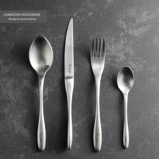4pcs 304 Stainless Steel Knife Fork Spoon Silver Cutlery Set Western Tableware Dinnerware Mirror Elegant Dinner Flatware Gift