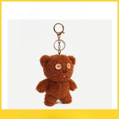 Minions & TIM Bear Classic Plush Keychain, Cute Cartoon Keyring for Bag Backpack, Soft Stuffed Doll Charm