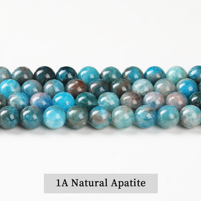 Natural Apatite Stone Bead Round Loose Spacer Blue Gems Bead for Jewelry Making DIY Bracelet Necklace Accessroies 4 6 8 10mm