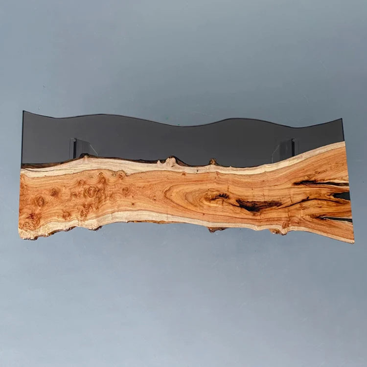 Waterfall epoxy resin wooden coffee table rosewood coffee table live edge epoxy resin coffee table