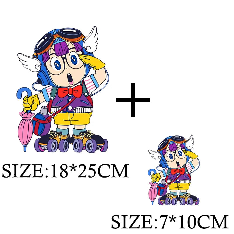 Anime Arale Dr Slump Cartoon Patches for Clothes Heat Transfer Thermal Vynil Stickers DIY T shirt Iron on for Women Appliqued