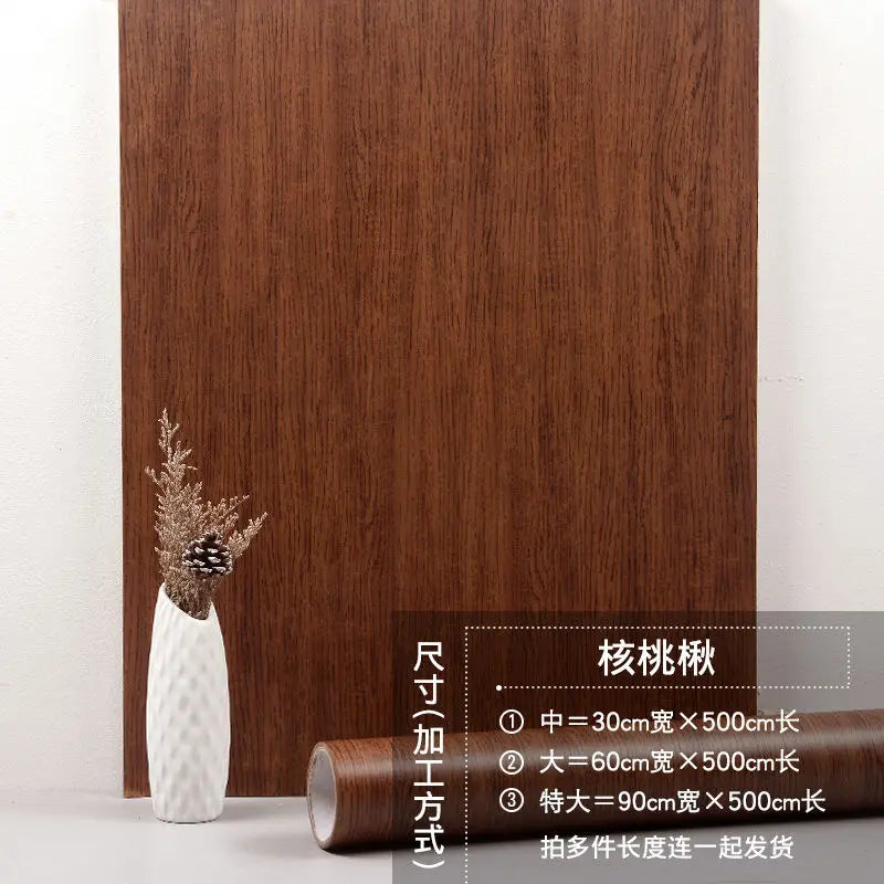 90CM Width Waterproof Self Adhesive Wood Grain Sticker Door Cabinet Desktop Modern Furniture Renovation Peel and Stick Wallpaper