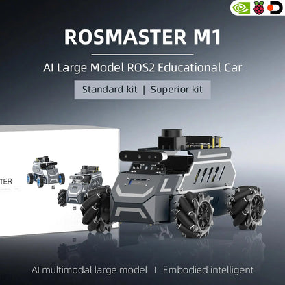 ROSMASTER M1 AI Large Model Embodied Intelligence Educational Robot Support 3D Depth Vision Jetson/Raspberry Pi/RDK X5 Control