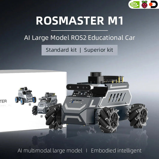 ROSMASTER M1 AI Large Model Embodied Intelligence Educational Robot Support 3D Depth Vision Jetson/Raspberry Pi/RDK X5 Control