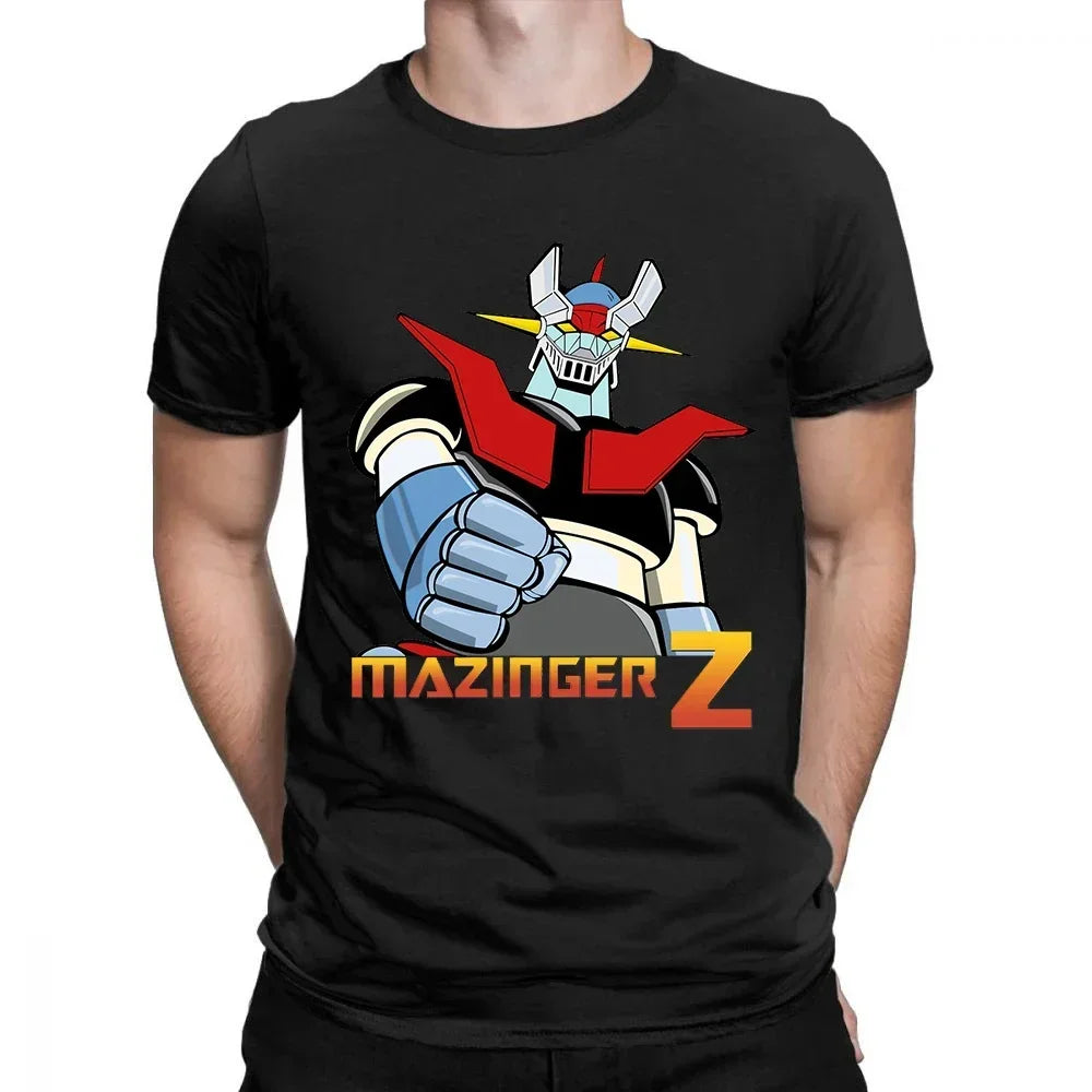 Cool mazinger z anime movie robot streetwear graphic print t-shirt fashion casual Tee Tops