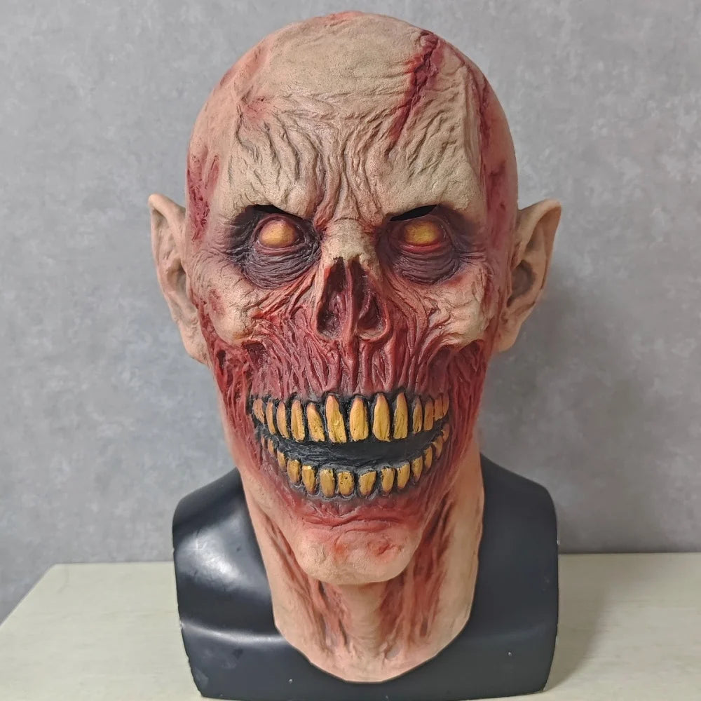 Scary Halloween Latex Skull Mask Undead Zombie Horror Cosplay Costume Prop For Haunted House Prank Party Decor