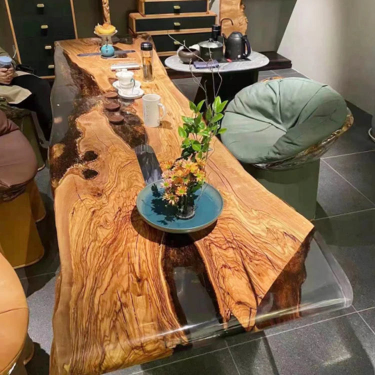 Waterfall epoxy resin wooden coffee table rosewood coffee table live edge epoxy resin coffee table