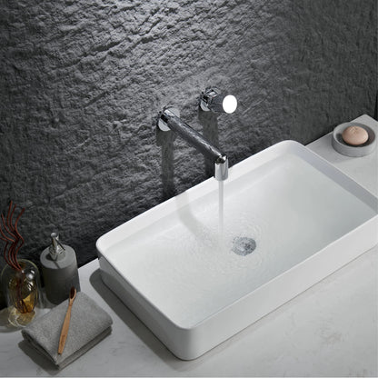 AITANA Luxury Chrome Brass Wall Mounted Bathroom Faucet Simple Design Embedded Single Handle Hot and Cold Water Basin Faucet