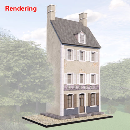 Assembly Architectural Building Model Sand Table Normandy Cafe Club Diorama Scale Model Kit Display Base Stand 1/35