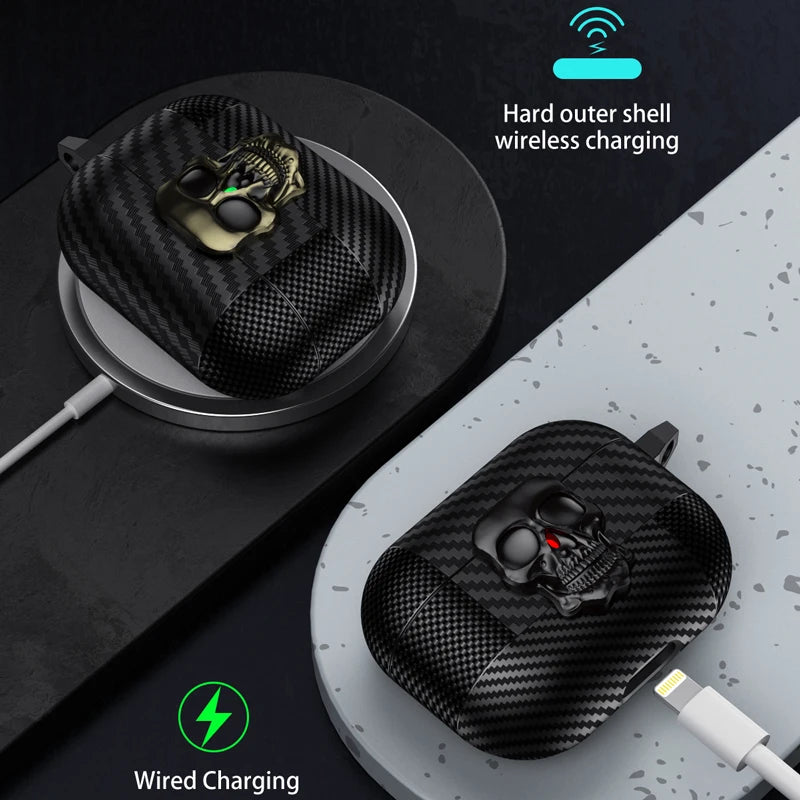 Magnetic Headphone Case with Hook, Durable Protective Cover, Thug Skull Series For Airpods Pro 3 2 1 and Airpods 4