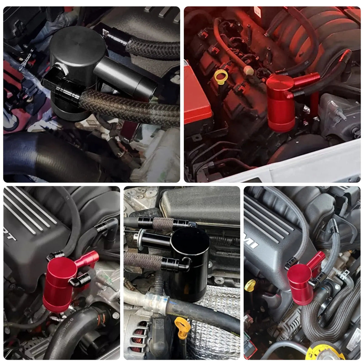 6.4L Oil Can Catch Can Z-Bracket Billet Catch Can for Chrysler Dodge Charger Challenger Jeep Oil Separator Tank