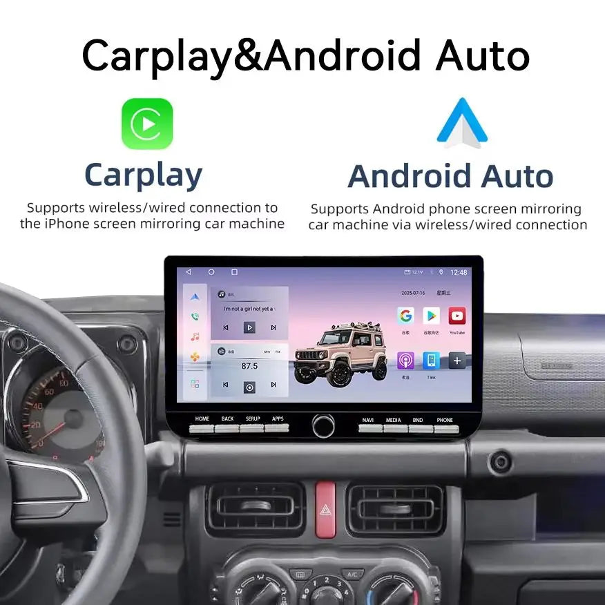 Car Stereo Radio For Suzuki Jimny JB64 JB74 2018‑2023 Wireless Carplay Android Auto DSP AM FM RDS BT Multimedia Player Head Unit