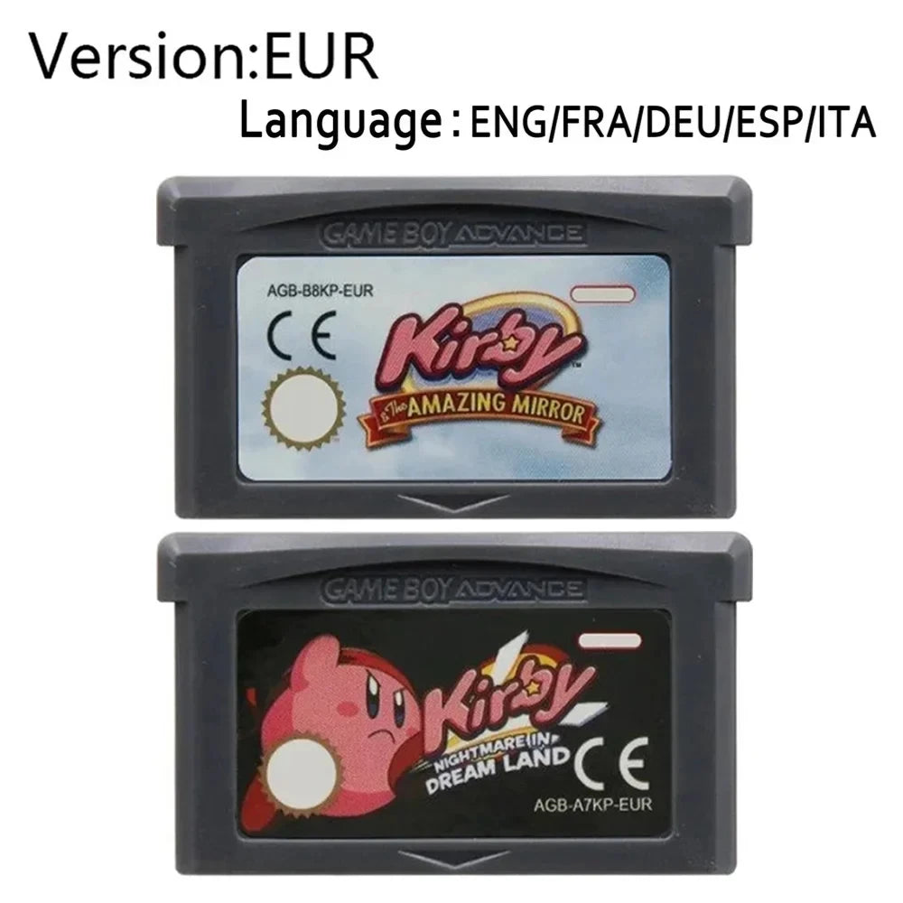 USA/EUR 32-Bit Video Game GBA Kirby Game Cartridge Console Card Amazing Mirror Nightmare in Dream Land for GBA NDS