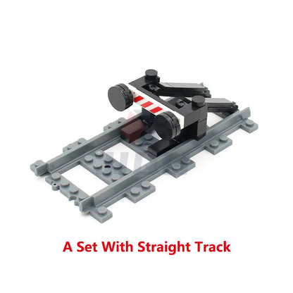 City Traffic Lamp Signpost Railway Barrier Building Blocks MOC Street View Accessories Bricks Speed Limit Indicator Warning Toys