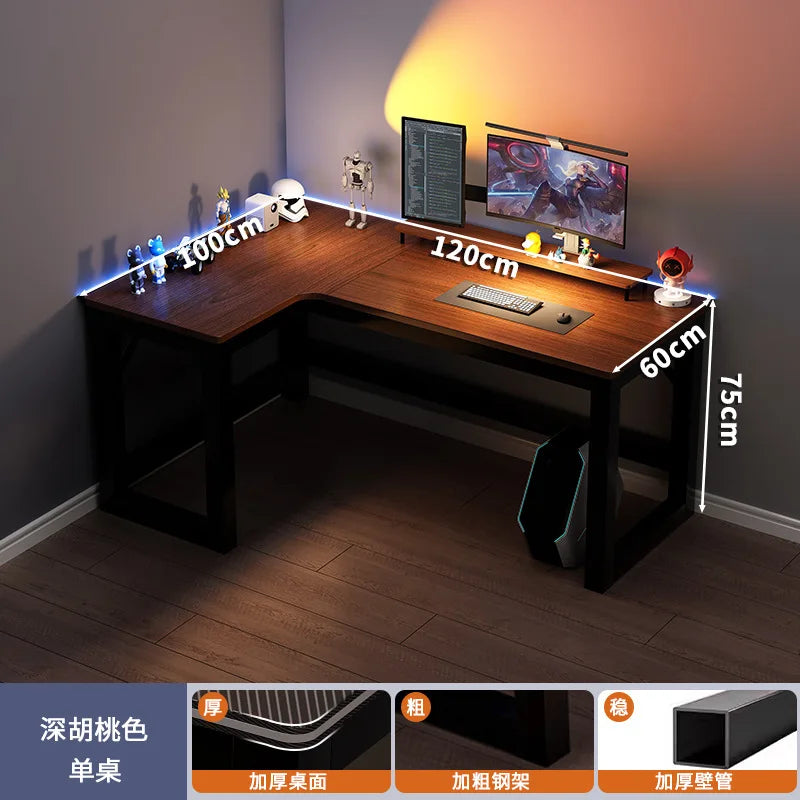 Modern Corner Computer Desk L-shaped Desktop Home E-sports Table Game Desk Bookshelf Bedroom Study Table Office Desk Chair