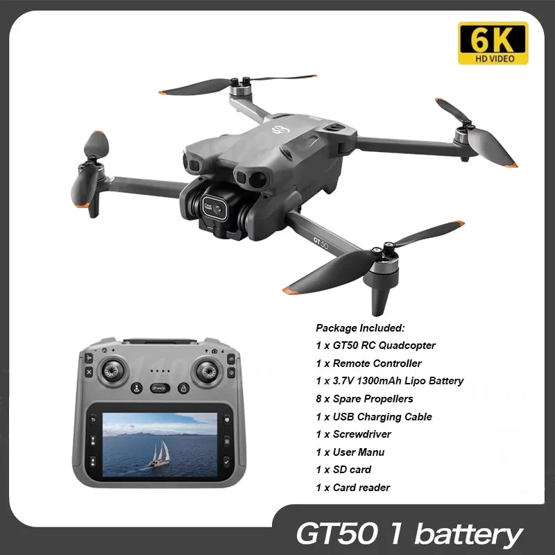 2026 NEW Original GT50 PRO RC Drone 8K HD Dual Cameras WiFi GPS 20mins Flight Aerial Photography Quadcopter Remote Control Toys