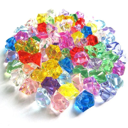 100Pcs 11*14mm Crushed Diamond Ice Crystal Clear Plastic Rocks Fake Diamonds Clear Acrylic Gems  for Decor Photography Prop