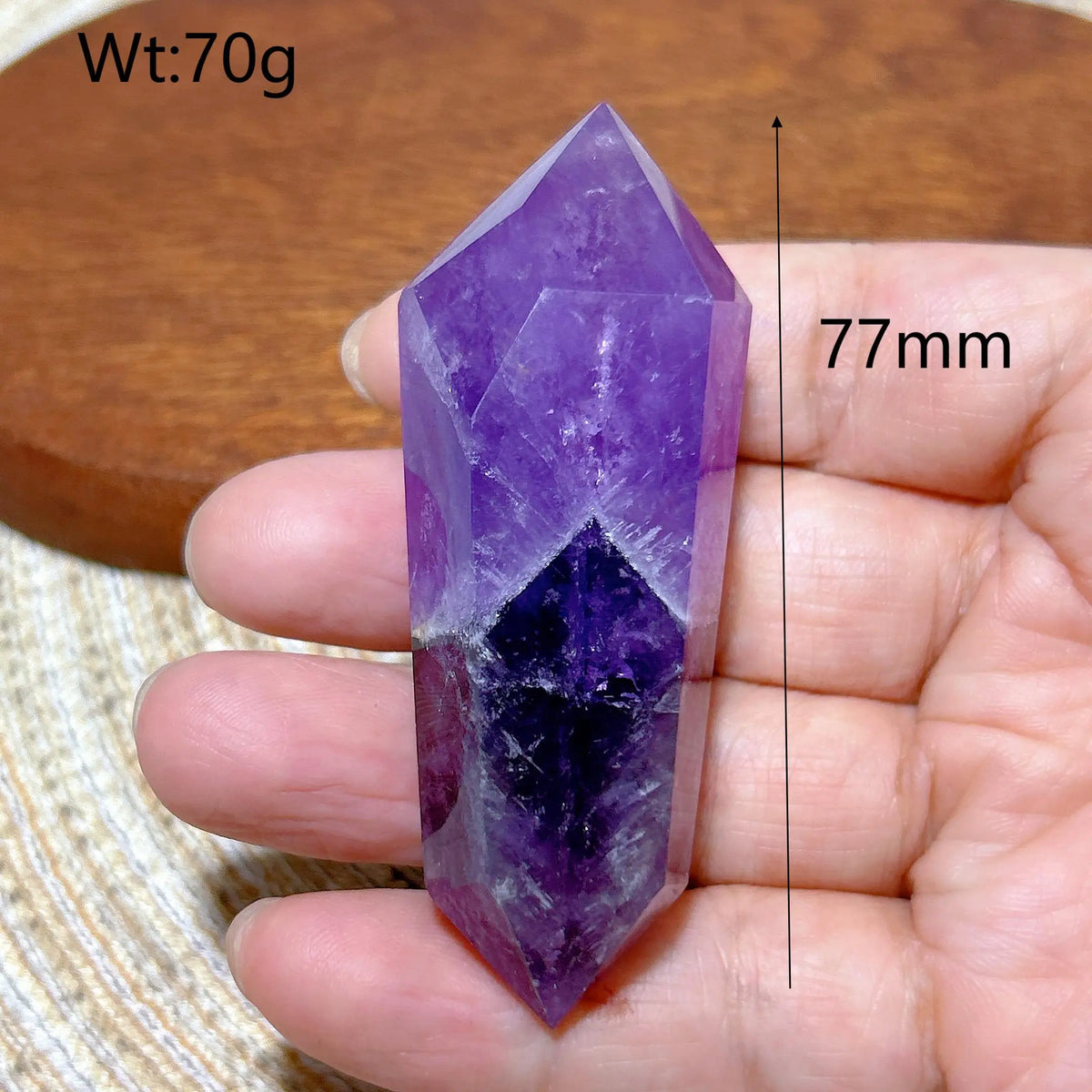 Natural Crystal Two Color Amethyst Double Point Tower Healing Rainbow High Quality Gemstones Energy Home Decorations Gift