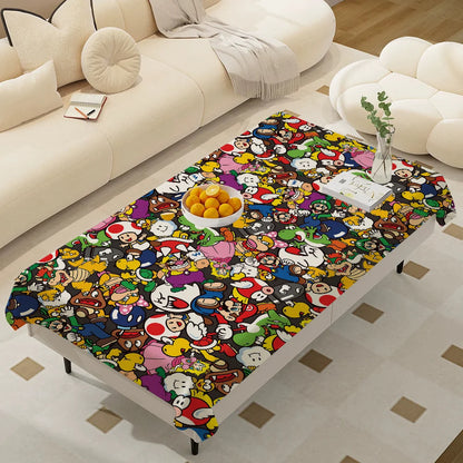 Hot Super Cool M-Mario Game Bros Waterproof Rectangle Tablecloth Fiesta Home Decor Dining Room Decor Reusable Party Supplies