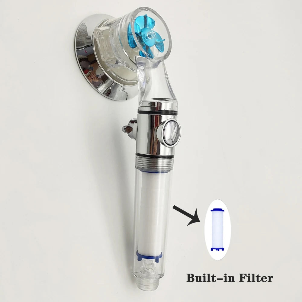 New Design Propeller Bathroom Shower Head High Pressure Water Saving With Adjustable Button Built-in Filter Handheld Shower Head