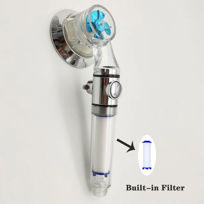 New Design Propeller Bathroom Shower Head High Pressure Water Saving With Adjustable Button Built-in Filter Handheld Shower Head