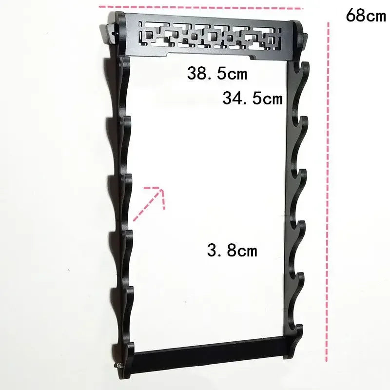 8-Layers Katana Storage Shelf Wall Support Holder Wooden Sabre Samurai Sword Stand Rack Display Real Japanese Katana Organizer