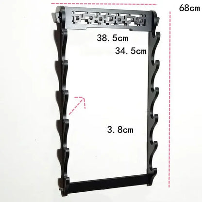 8-Layers Katana Storage Shelf Wall Support Holder Wooden Sabre Samurai Sword Stand Rack Display Real Japanese Katana Organizer
