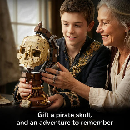 Pirate Skull Globe MOC Building Blocks Model Kit Creative Bricks Assembly Toys for Kids Adult Holiday Gifts Cool Room Decor