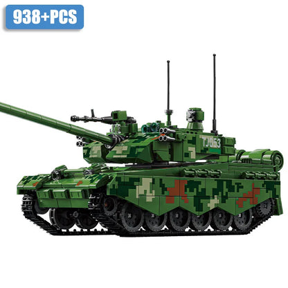 Military WW2 MOC Leopard 2A7 Army Main Battle Tank Soldiers Building Blocks Bricks M1 T90M Tank Set For Gifts