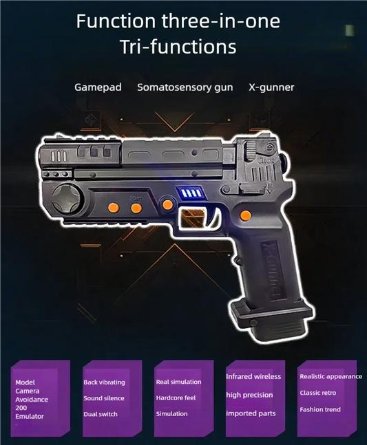 XGUNNER Wireless Gaming Light Gun Pistol Recoil and Vibration for PC Arcade Simulator Independently Developed with Unique System