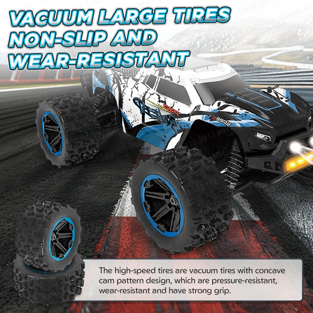 JCMO 1:16 90KM/H 4WD RC Car With LED Lights 2.4G Radio High Speed 50KM/H Brushless/Carbon Motor Remote Control Off-Road Cars Toy