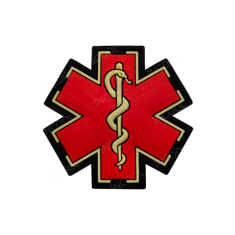 PVC Medic PARAMEDIC Skull Patches Decorative Patches Strip Combat Rubber Chevron IR Reflective Appliqued