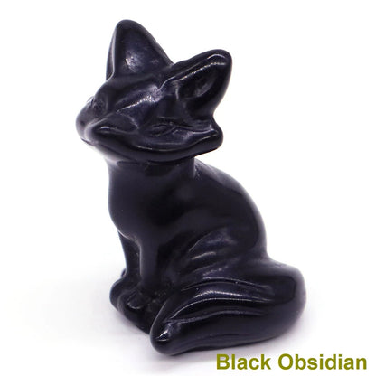 Wholesale Lots 1.5" Fox Statue Natural Stone Crystal Reiki Healing Quartz Gemstone Animal Figurine Crafts Home Decor Gifts