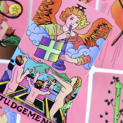 Pink A.E Classic Tarot Decks 78 Cards Divination Personal Use Tarot Deck Full English Version Oracles Deck for Girl Board Game