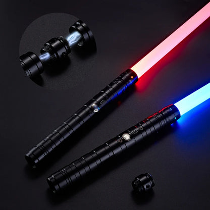 RGB Metal Lightsaber Dueling Smooth Swing Sword Sabre De Luz 7  Color Changing With Sounds  Flashing Toy