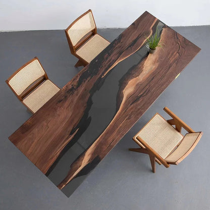 Waterfall epoxy resin wooden coffee table rosewood coffee table live edge epoxy resin coffee table