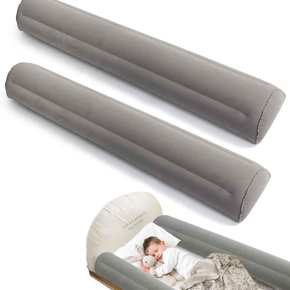 1/2 Travel Bed Rail, Inflatable Folding Travel Bed Rail, Portable Inflatable Bed Guardrail, Suitable for Foldable, Single, Doubl
