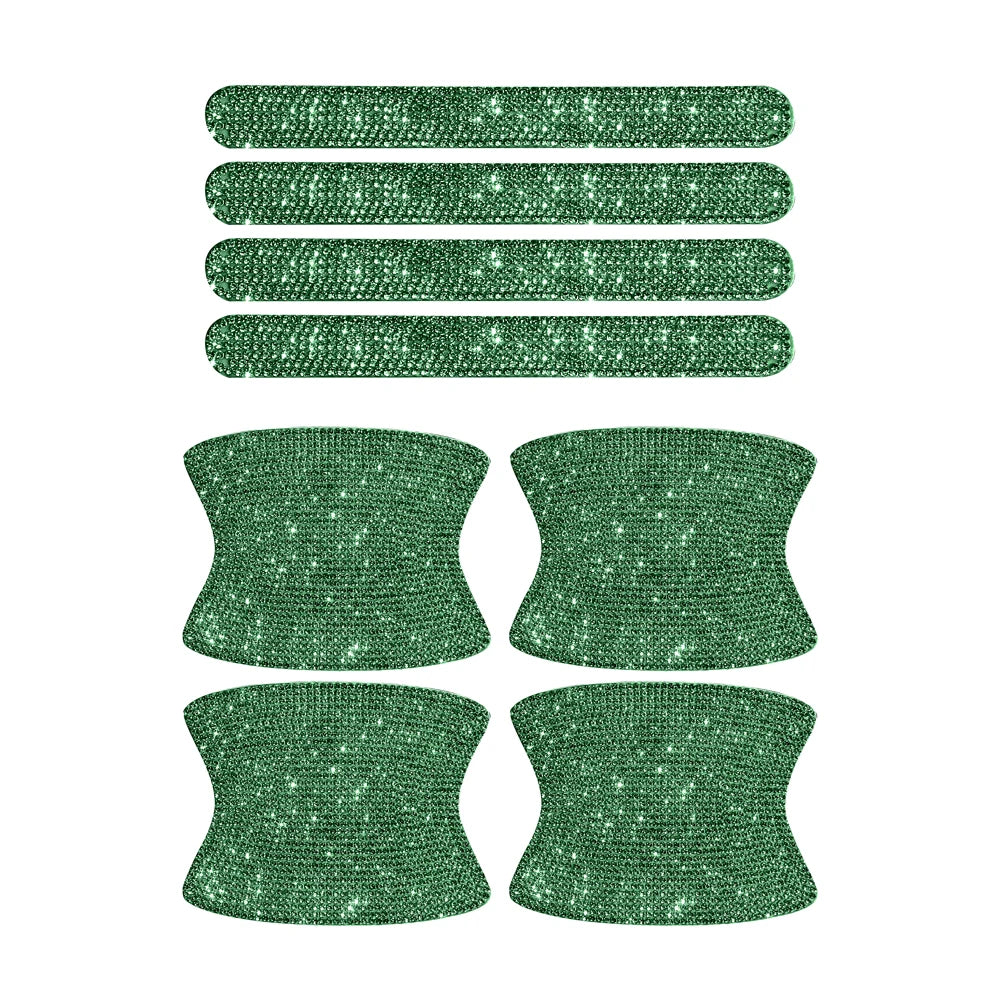 8PCS Universal Car Door Handle Sticker Decal Warning Diamond Auto Strip Driving Safety Bling Car Accessories for Girls Wholesale
