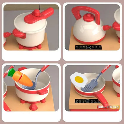 Kids Kitchen Toys Set 84/70/56/33 PCS Play Kitchen Accessories Kit with Play Pots Pretend Food Cooking Toy Toddler Girl Boy Gift