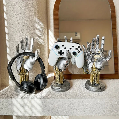 Cyberpunk 3D Gamepad Holder - Robotic Hand Storage Box for Controller Phone Keys, Sci-Fi Desk Organizer Cool Tech Gift