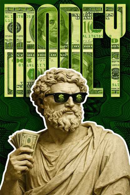 Cool Greek Sculpture Money Dollar Canvas Poster Street Graffiti Pop Art Motivational Wall Print Modern Office Bedroom Home Decor