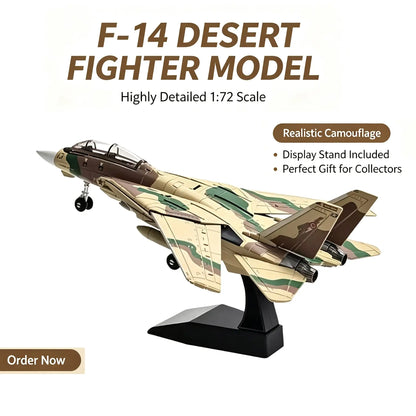 Tomcat Desert Camo Fighter Jet Building Block Model  Hobby Collectible Display Toy Gift for Boys