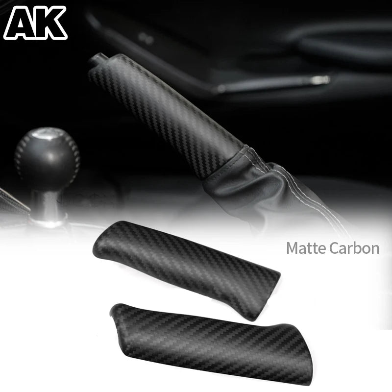 Real Carbon Car Gear Shift Handbrake Knob Trim Car Accessories For Mazda MX-5 Miata ND RF Fiat Abarth 124 Spider 2016-2024