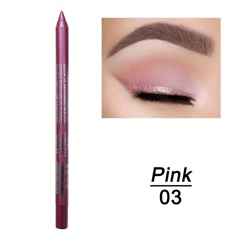 1pcs Waterproof Eyeliner Set with Glitter Effect, Includes Eye Shadow & Highlighter Pens, Colorful Makeup Kit for Stunning Looks