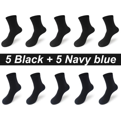 High Quality 10 Pairs/lot Men Bamboo Fiber Socks Breathable Compression Long Socks Business Casual Male Large size 38-45