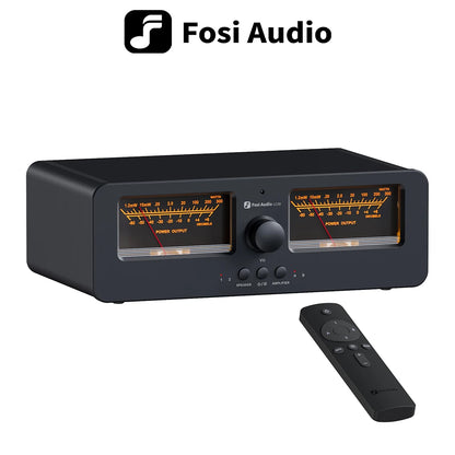 Fosi Audio LC30 Amplifier Speaker Switcher 2-in-2 Out Dual Analog VU Meter Audio Switcher Box with DB Panel Display with Remote