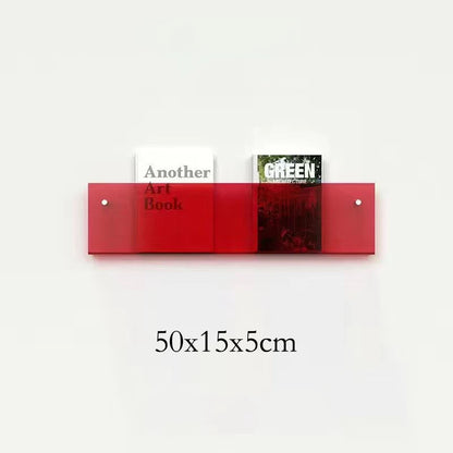 12 Color Acrylic Brochure Holder Wall Mount Magazine Rack Pamphlet Stand Floating Bookshelves Hang Display Literature Organizer